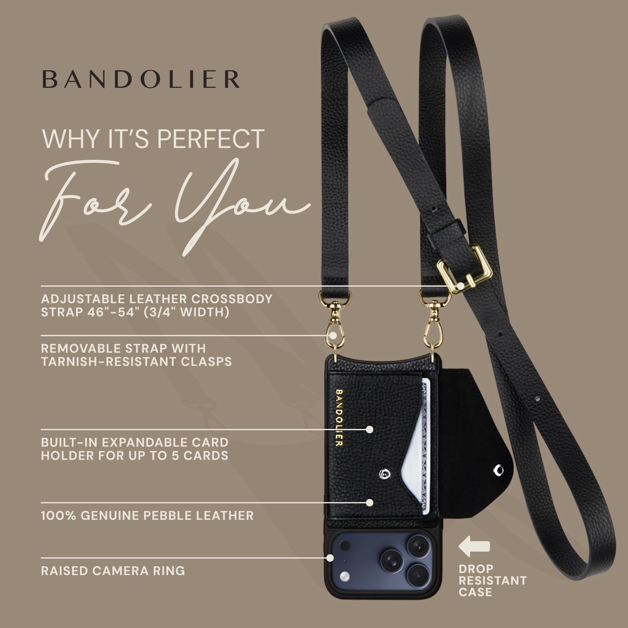 Amazon.com: Bandolier Hailey Crossbody Wallet Phone Case for